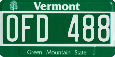 VT license plate OFD488