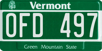 VT license plate OFD497