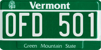 VT license plate OFD501