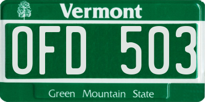VT license plate OFD503