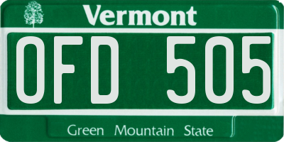 VT license plate OFD505