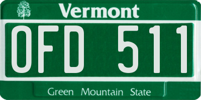 VT license plate OFD511