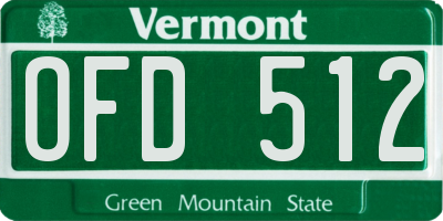 VT license plate OFD512
