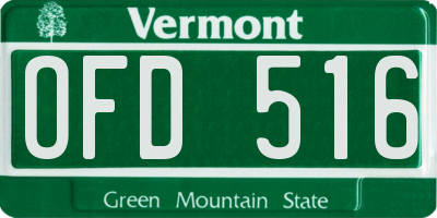 VT license plate OFD516
