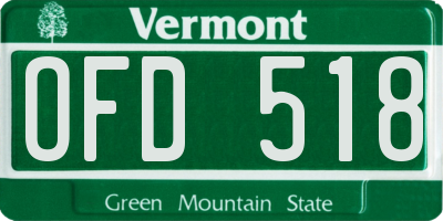 VT license plate OFD518