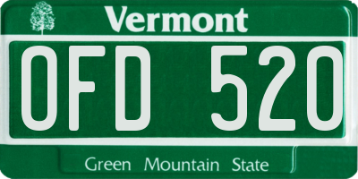 VT license plate OFD520