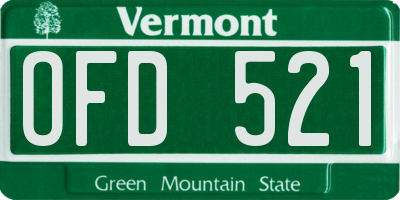 VT license plate OFD521