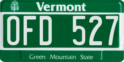 VT license plate OFD527