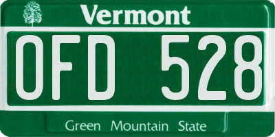 VT license plate OFD528