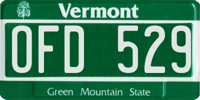 VT license plate OFD529