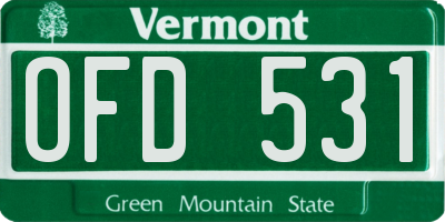 VT license plate OFD531