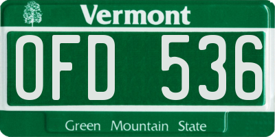 VT license plate OFD536