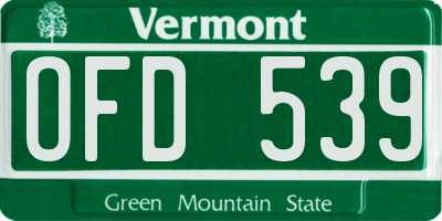VT license plate OFD539
