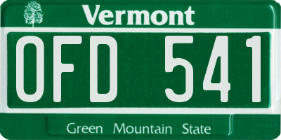 VT license plate OFD541