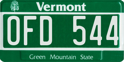 VT license plate OFD544