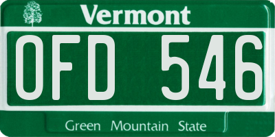 VT license plate OFD546