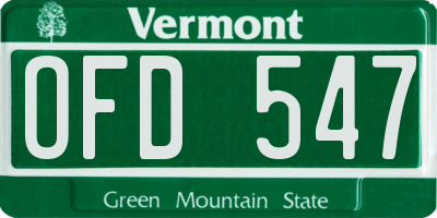 VT license plate OFD547