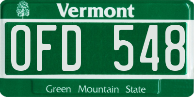 VT license plate OFD548