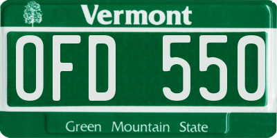 VT license plate OFD550