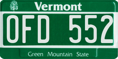 VT license plate OFD552