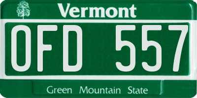 VT license plate OFD557