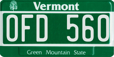 VT license plate OFD560