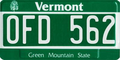 VT license plate OFD562