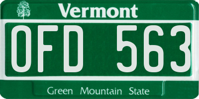VT license plate OFD563