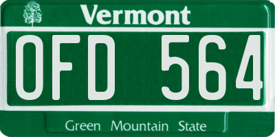 VT license plate OFD564