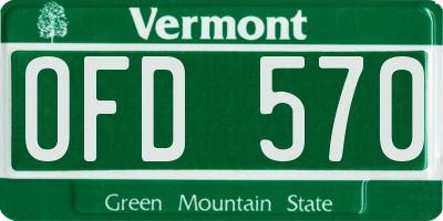 VT license plate OFD570