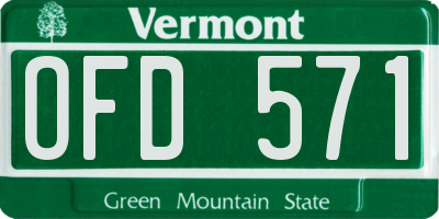 VT license plate OFD571