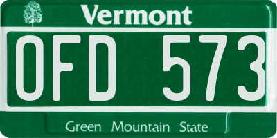 VT license plate OFD573