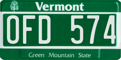 VT license plate OFD574