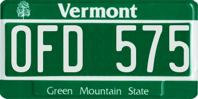 VT license plate OFD575