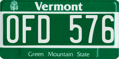 VT license plate OFD576