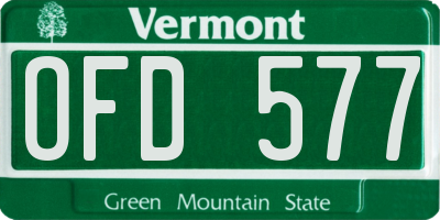 VT license plate OFD577
