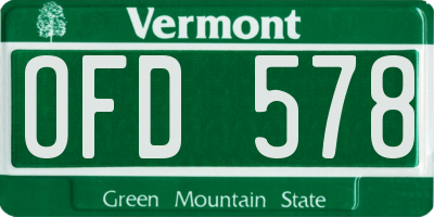 VT license plate OFD578
