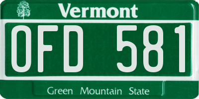VT license plate OFD581