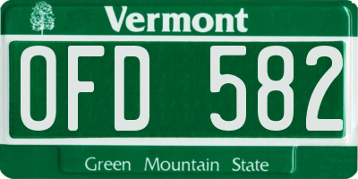 VT license plate OFD582