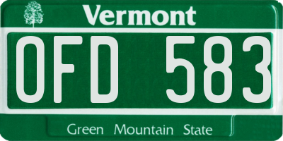 VT license plate OFD583