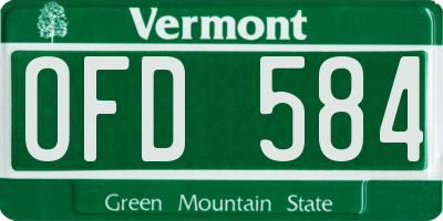VT license plate OFD584