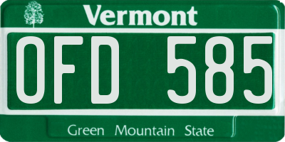 VT license plate OFD585
