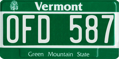 VT license plate OFD587