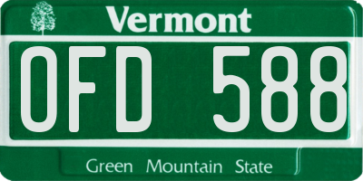 VT license plate OFD588