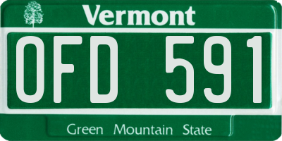 VT license plate OFD591