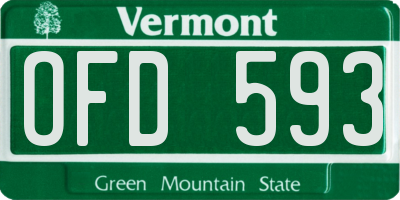 VT license plate OFD593