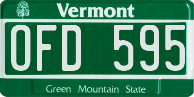 VT license plate OFD595