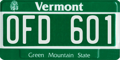 VT license plate OFD601