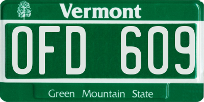 VT license plate OFD609