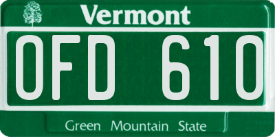 VT license plate OFD610